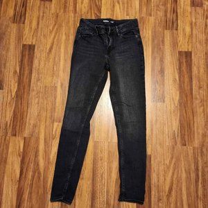 Old Navy Womens Rockstar Slim Skinny Jeans Black Stretch High Rise Denim Zip 2